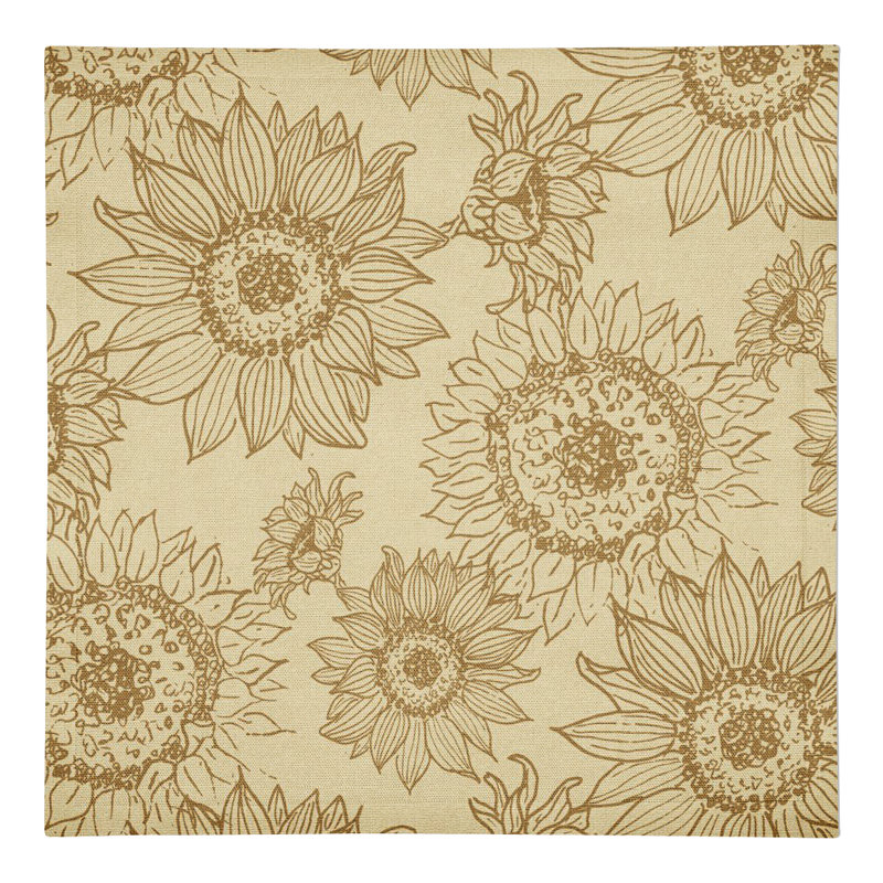 Ashraf Cotton Floral Rectangle Napkin, Gold/Yellow