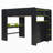 Wood Bed With Height-Adjustable Desk,Wardrobe,Ample Storage Space,And RGB Light-1379693544