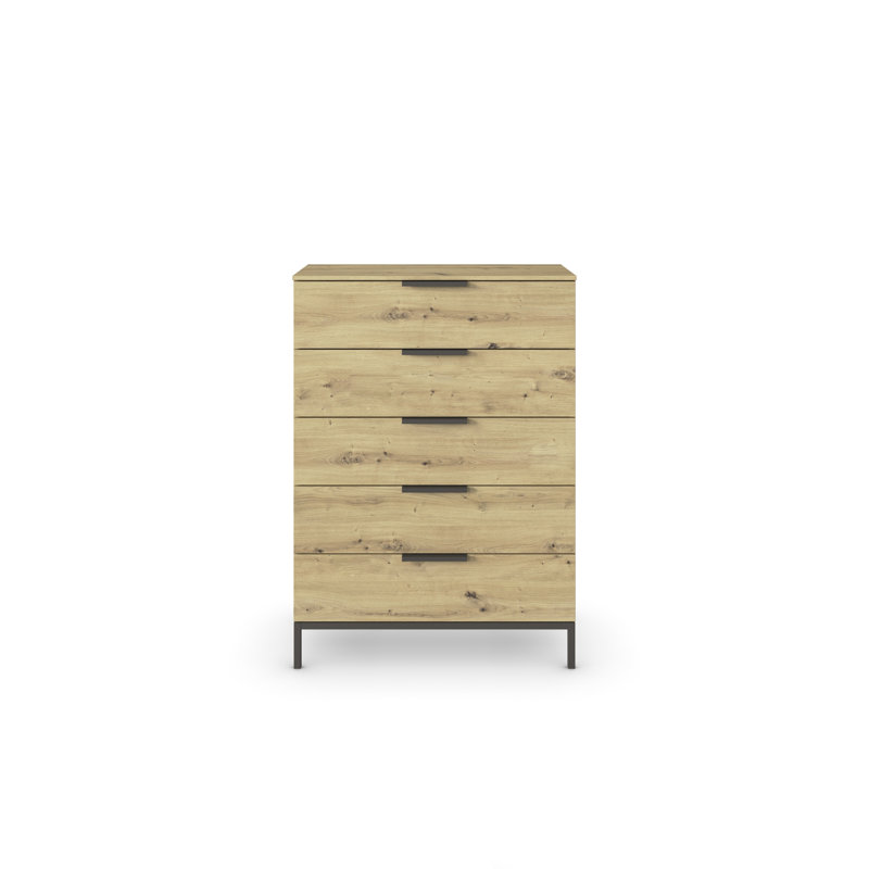 Flipp 5 - Drawer Chest of Drawers, Artisan Oak/Graphite