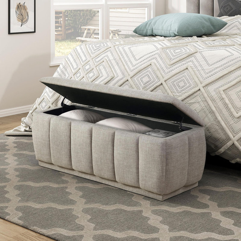 Meuble de rangement moderne en tissu taupe, Taupe