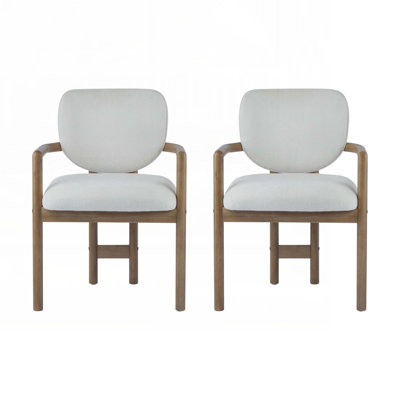 Dining Chairs Set of 2 Upholstered Arm Chairs, Accent Chairs, 300 LBS Weight Capacity by Hokku Designs