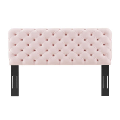 Lizzy Velvet Upholstered Panel Headboard