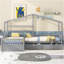 Lit plateforme simple avec trois tiroirs de rangement, gris