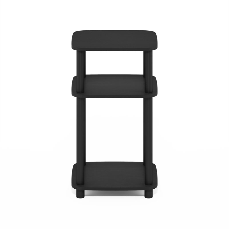 Furinno Just 3-Tier Turn-N-Tube Curve End Table, Side Table, 1-Pack, , Americano Top/Black Base