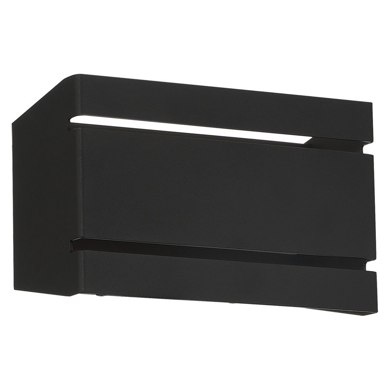 Richford Steel Wall Light, Black, Black