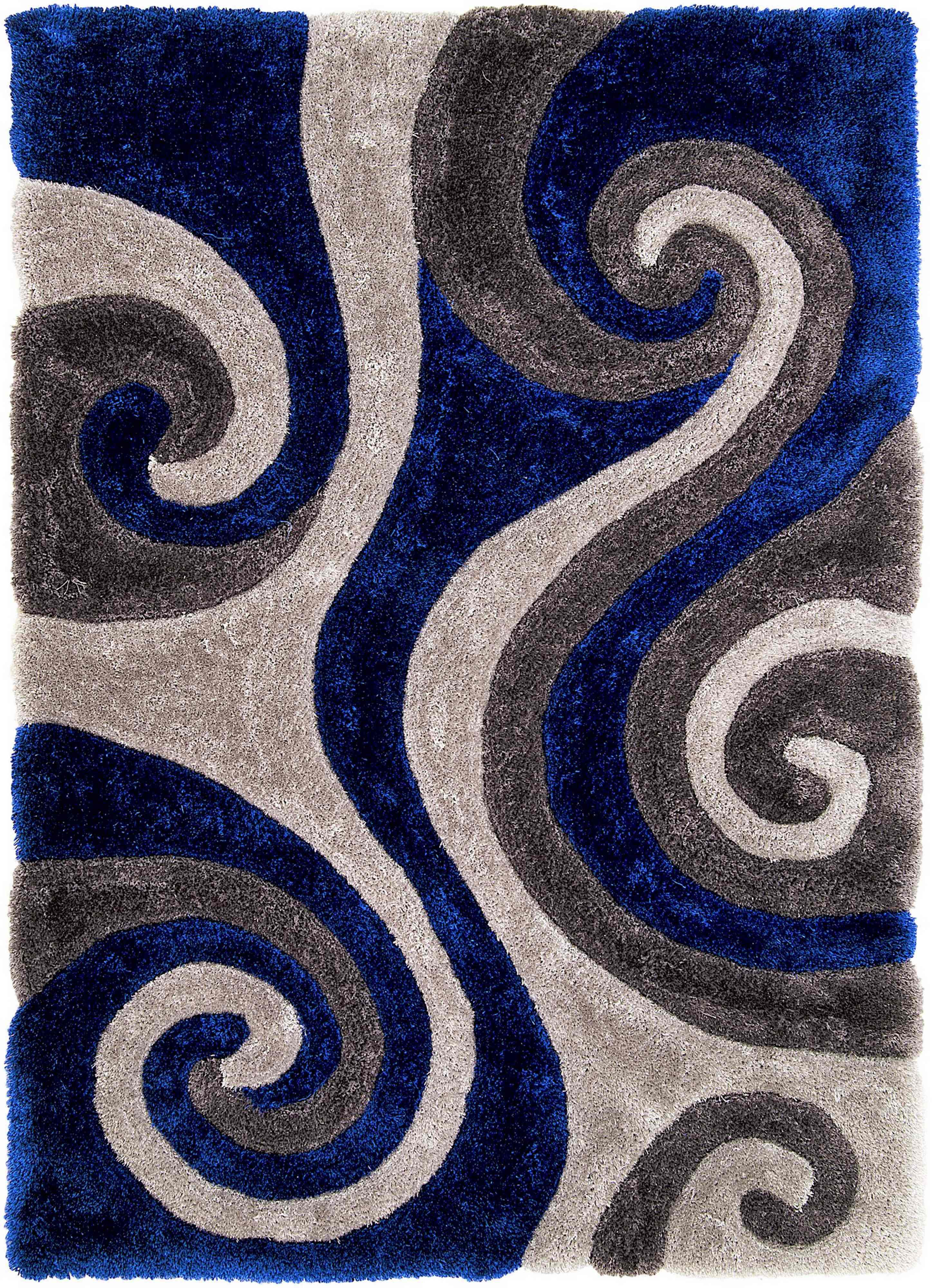 Orren Ellis Handcraft Rugs 3-D-805 Electric Blue Modern Disteressed ...