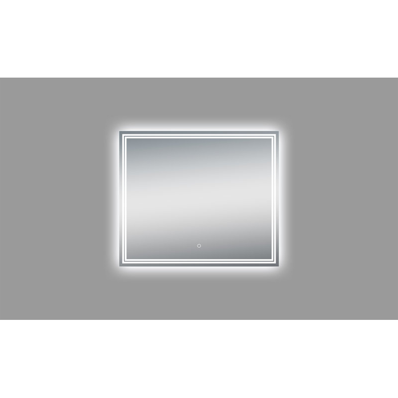 Miroir de salle de bain / meuble-lavabo sans cadre moderne et contemporain Bottone, 30 po x 35,25 po