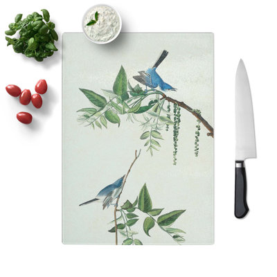 Tempered Glass Flycatcher Birds Chopping Board