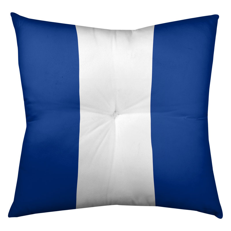  Tufted Floor Pillow, 26" x 26", Throwback Blue/White