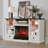 Electric Fireplaces 59" TV Stands with Charging Station for TVs Up To 80'', Wooden LED Entertainment Centers With Electric Fireplaces & Multi-functions Console Tables-1103096598-1092062281