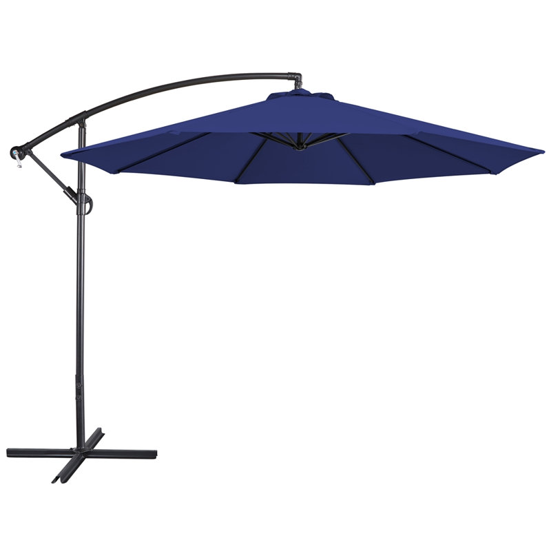 300cm D Patio Offset Umbrella, Navy Blue