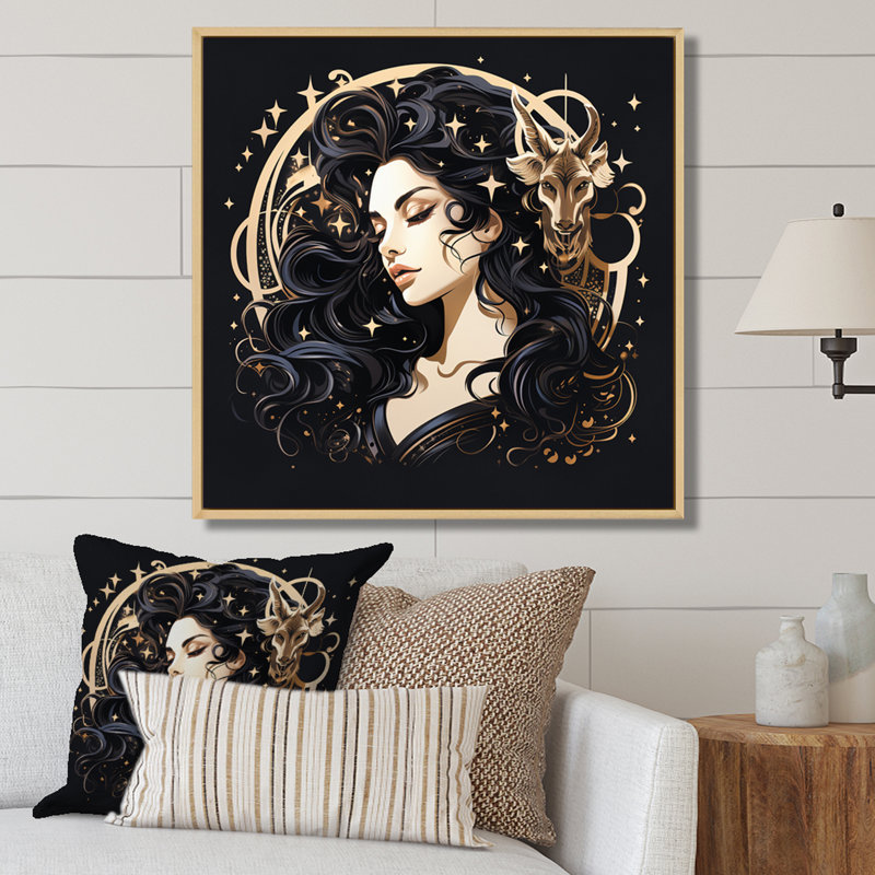 Astrologique astrologique Stargazer VII sur toile, H 36 po x l 36 po x P 1,5 po, Cadre naturel flottant