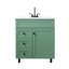 Ensemble de meuble-lavabo simple autoportant moderne 30 po avec plateau en céramique Taziyah-705306197