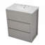 Ensemble de meuble-lavabo double avec deux lavabos en céramique séparés, tiroirs pleine extension et glissières à fermeture en douceur-398028267