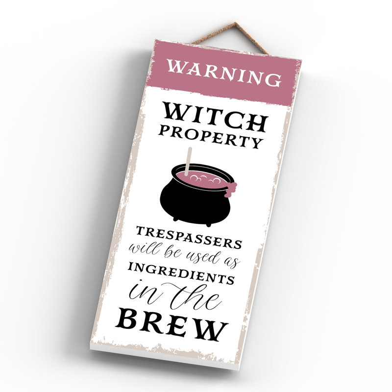 Witch Trespassers Ingredients Wooden Plaque