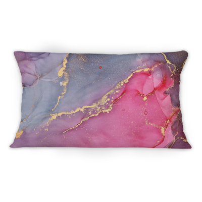 Coussin 12 "x 20", rouge et gris