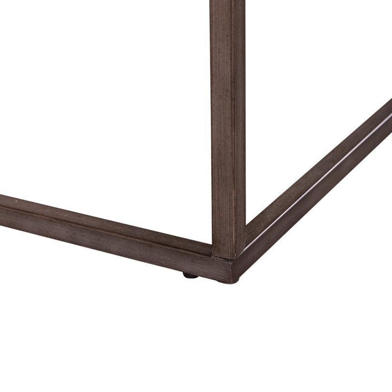 Jamestown Brown Wood and Metal Rectangular Sofa Table with Storage