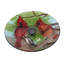  Solar LED Floral Cardinal Glass Bird Bath with Stand - Cardinal