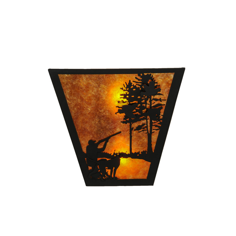 Rustic Lodge Flush Mounted Sconce, Black