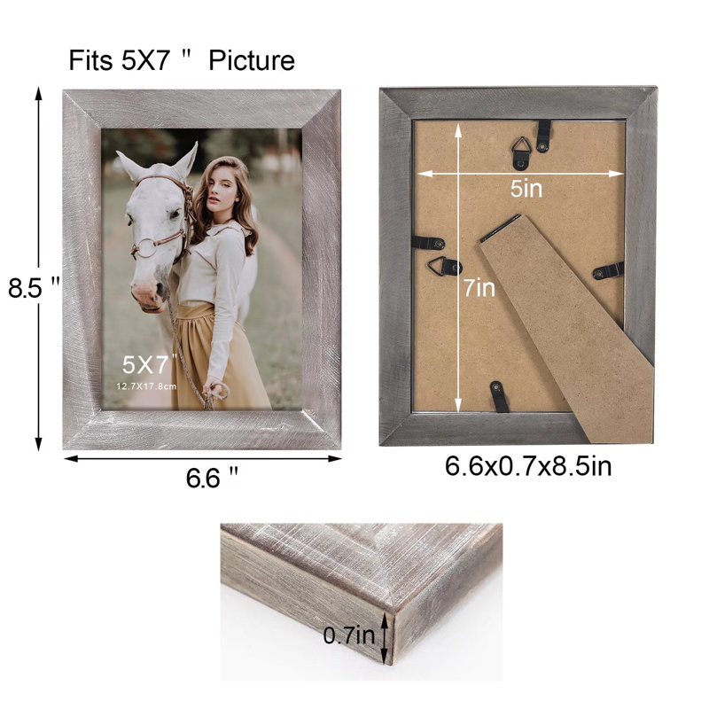 Janayshia Grey Wood Matte Picture Frame - Set of 4