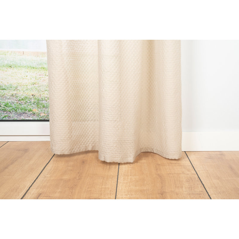 Just-triple Tab Top Sheer Single Curtain, Sand