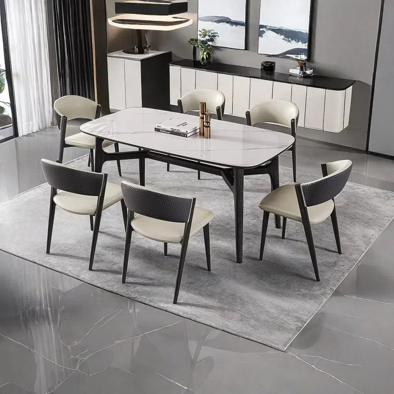 Ensemble de table et chaises Smooth Rock Plate, H 29,52 po x L 62,99 po x l 31,49 po