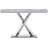 50" Grey Sofa Tables With Mirror X-Shape Metal Base
