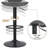 PU Leather Upholstered Swivel Bar Stools, Adjustable Counter Height Barstools Chairs with Footrest-203640845