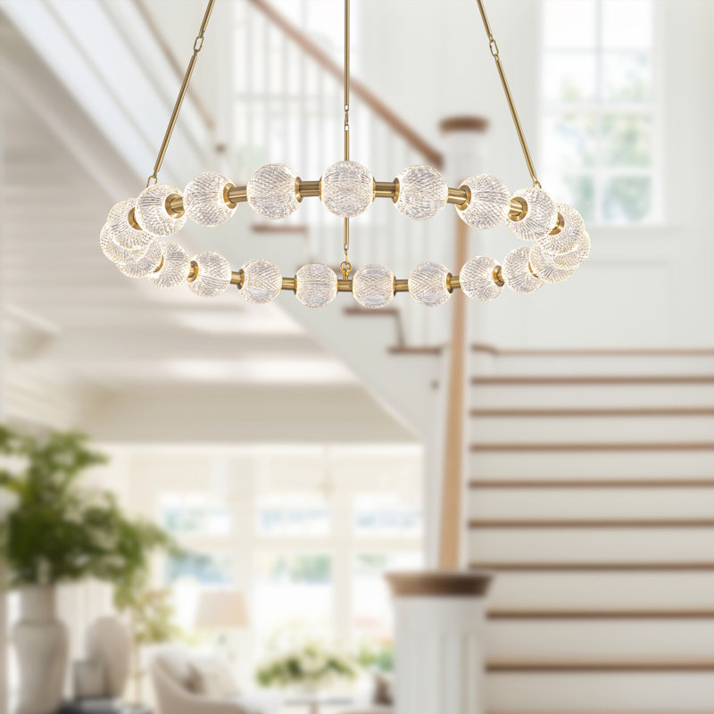 Marni Aluminum/Steel LED Chandelier, 21, Natural Brass