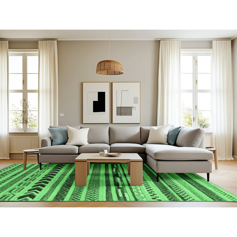 Washable Geometric Indoor Rug, Rectangle 8' x 12'