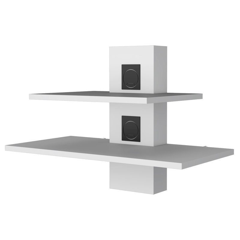 2 tablettes blanches pour un espace de vie élégant et pratique organisé