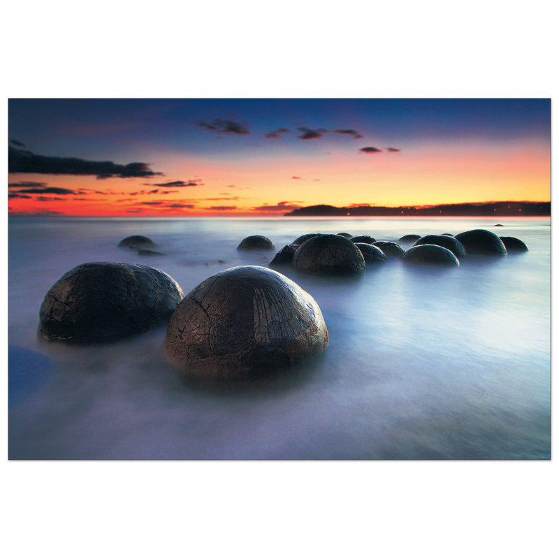 Boulders by Moeraki - Single Picture Frame Print on MDF