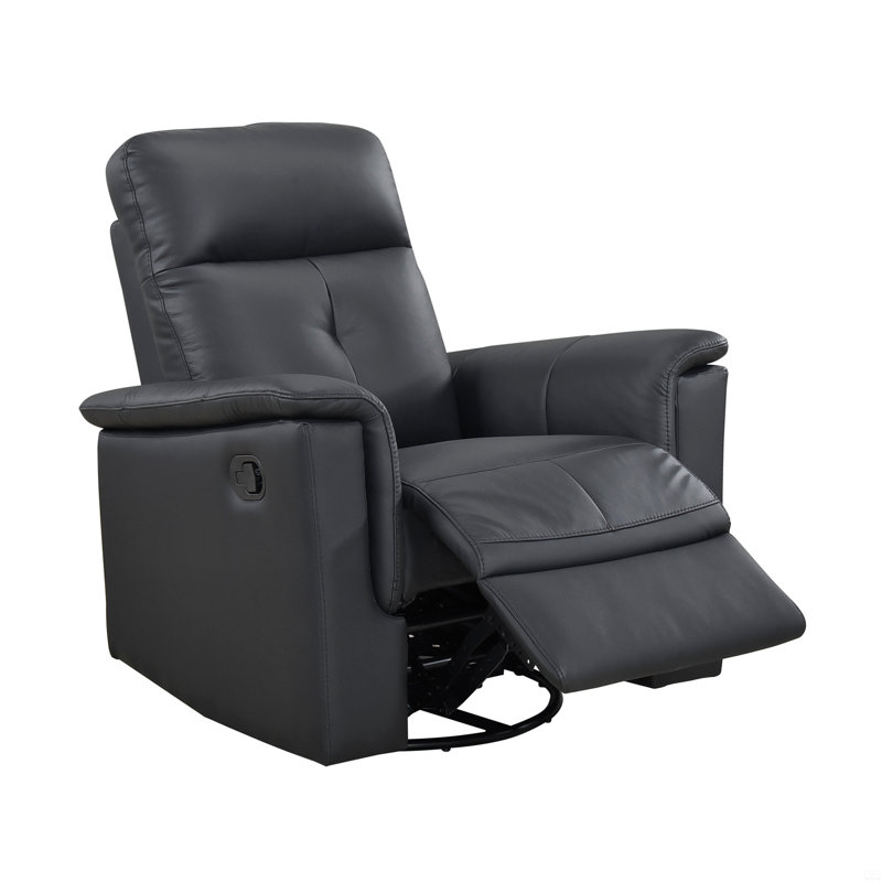 Fauteuil inclinable et pivotant en cuir, Noir