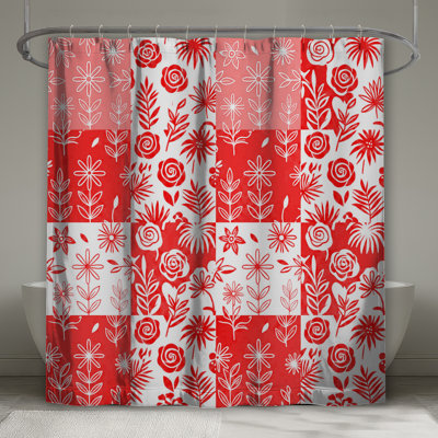 Rideaux de douche rouges