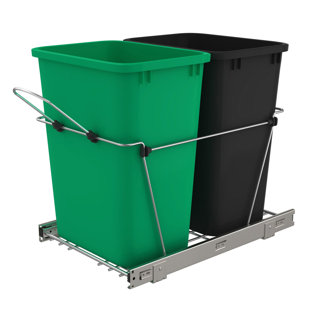 WE PREFERRED Double 50 Quart Bottom Mount Waste Container with