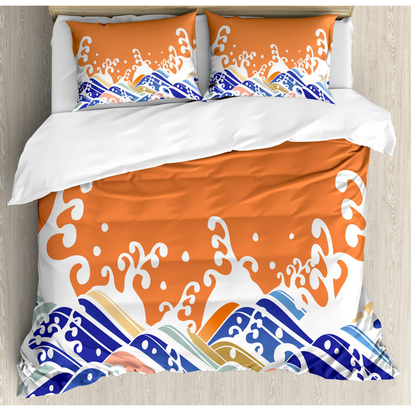 Japanese Modern & Contemporary Duvet Cover, King Duvet Cover + 2 King Shams