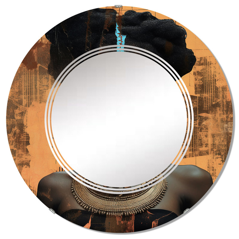 Halaka - Miroir mural moderne rond, 32 po x 32 po