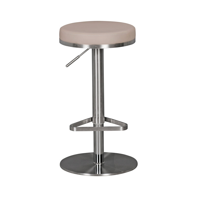 Gabrielle Swivel Upholstered Faux Leather Adjustable Height Bar Stool