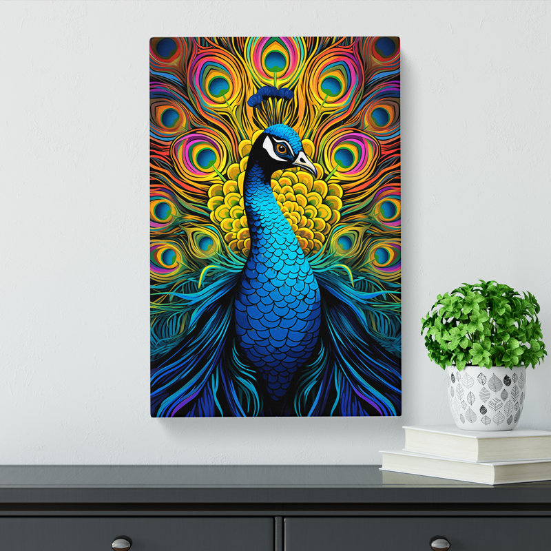 Peacock Op - Wrapped Canvas, 76cm H x 50cm W x 3cm D