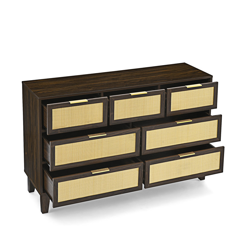 Commode 7 tiroirs, Noyer / noir