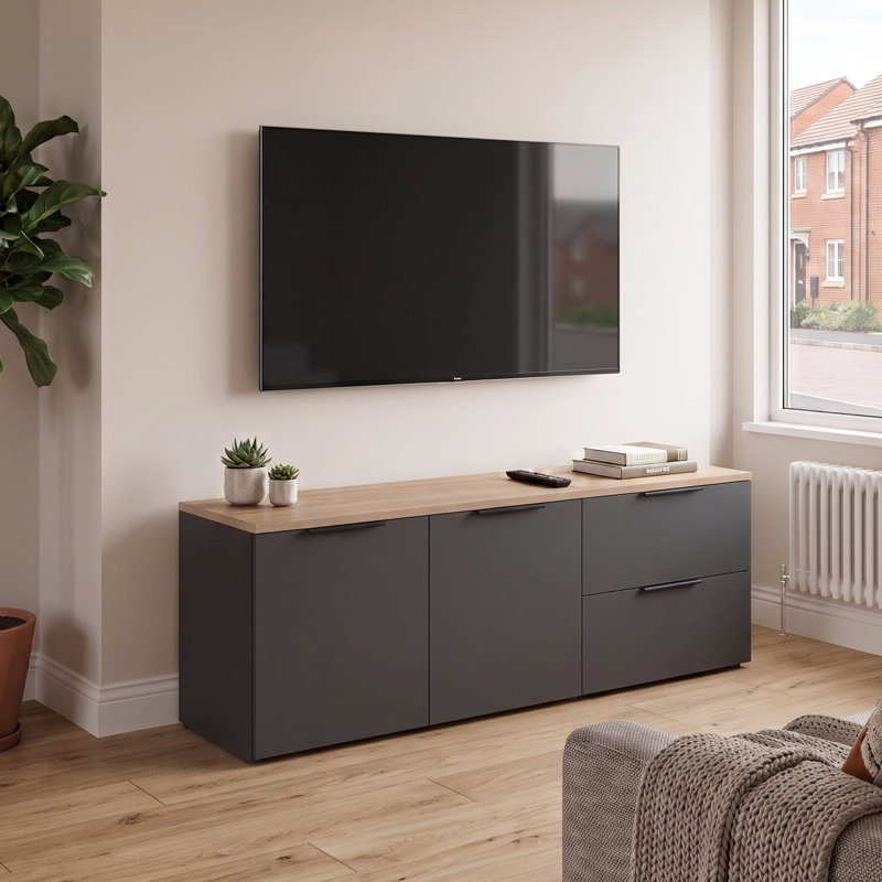 140cm Wide 2-Piece Modular TV Stand with 2 Doors and 2 Drawers
