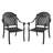 Cast Aluminum Patio Dining Chair 2PCS With Black Frame And Cushions-1126038748
