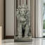 Statues de jardin | Lion gardien 22,8 pouces | De jardin pour le jardin extérieur | Ciment béton | Gris ardoise
