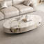 Oval marble coffee table living room-104470097