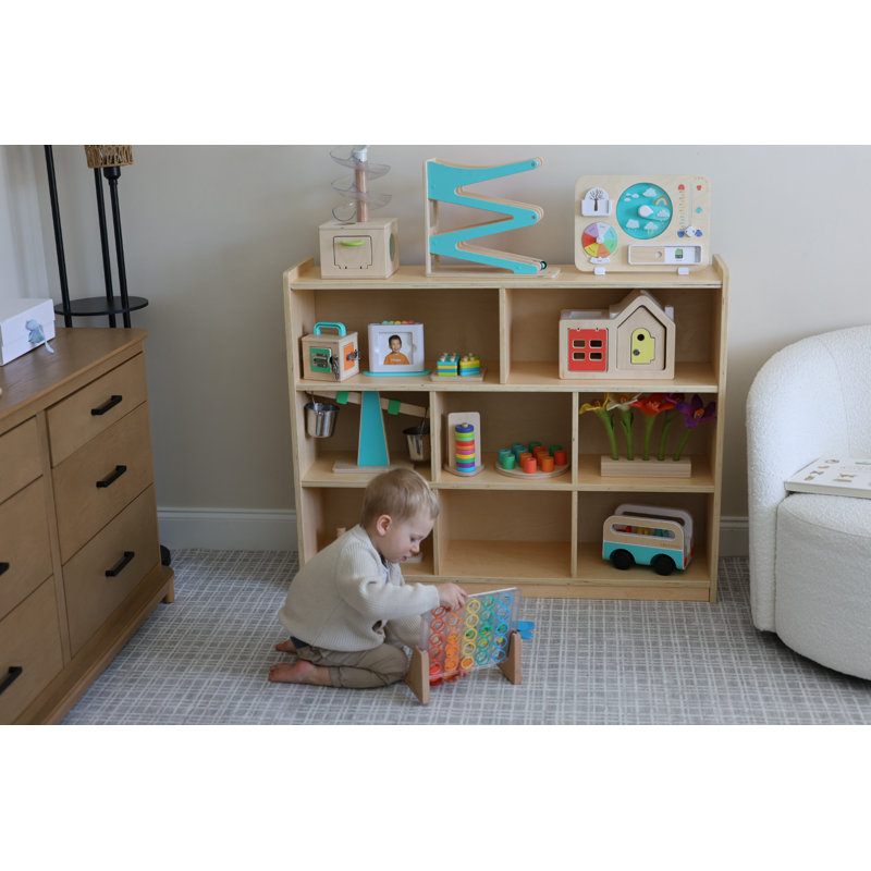 Alcaldes 8-Section Montessori Shelf for Kids 35.4'' H X 44.6'' W Toy Storage