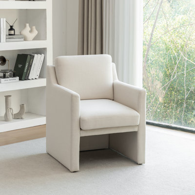 Chaise d'appoint entièrement rembourrée Serena - Tissu de performance naturel recyclé