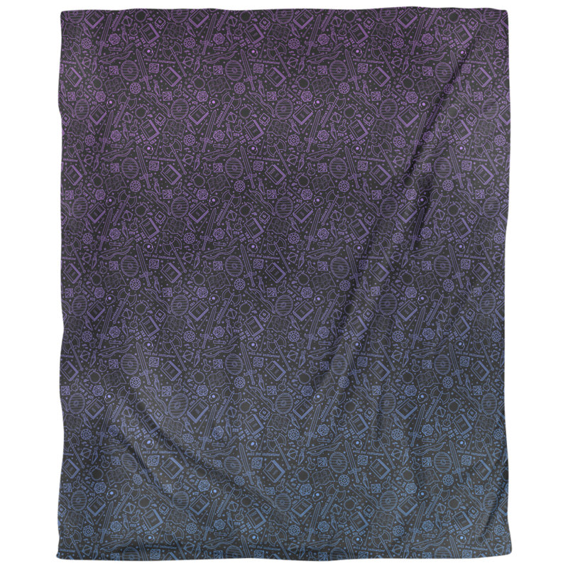 Housse de couette Katelyn Elizabeth, Housse de couette pour très grand lit, Noir / Bleu / Mauve, Polyester brossé