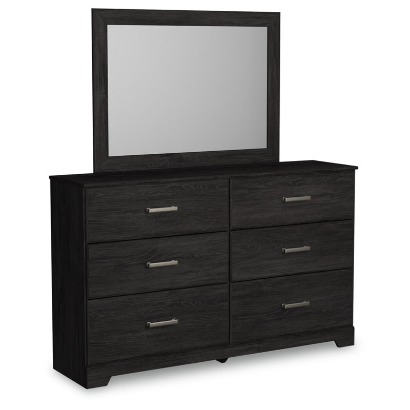 Commode et miroir Belachime, Noir