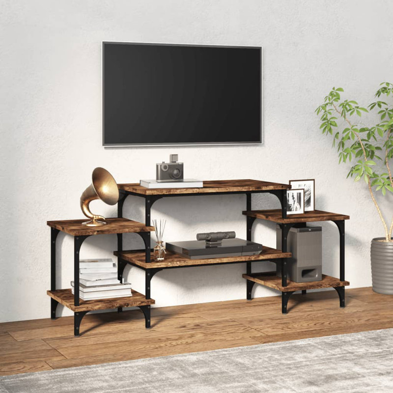 Skodak Unfinished TV Stand for TVs up to 50", Brown/Black