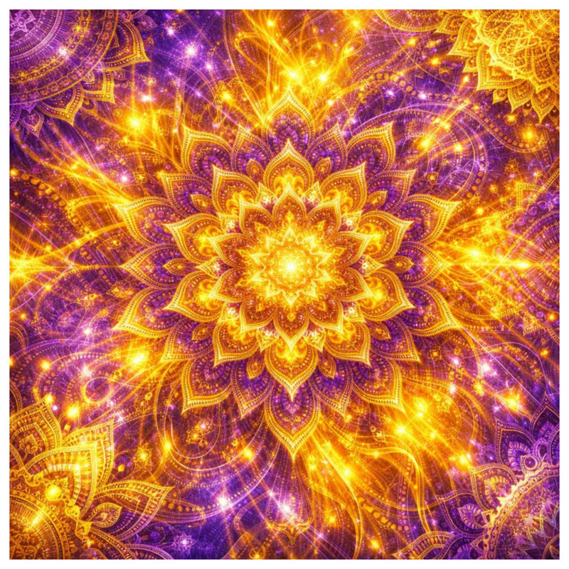 Coussins décoratifs Golden Mandala, 14 X 14 pouces